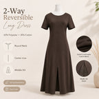 V-Neck Cotton Maxi Dress