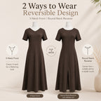 V-Neck Cotton Maxi Dress