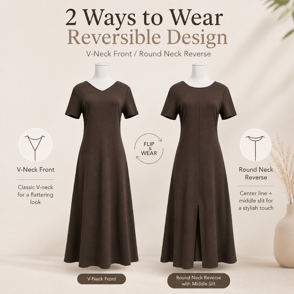 V-Neck Cotton Maxi Dress