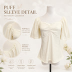 Women's Ruched Puff-sleeve T-Shirt