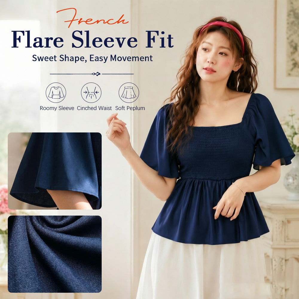 Women's High-Waist Square-Neck Blouse