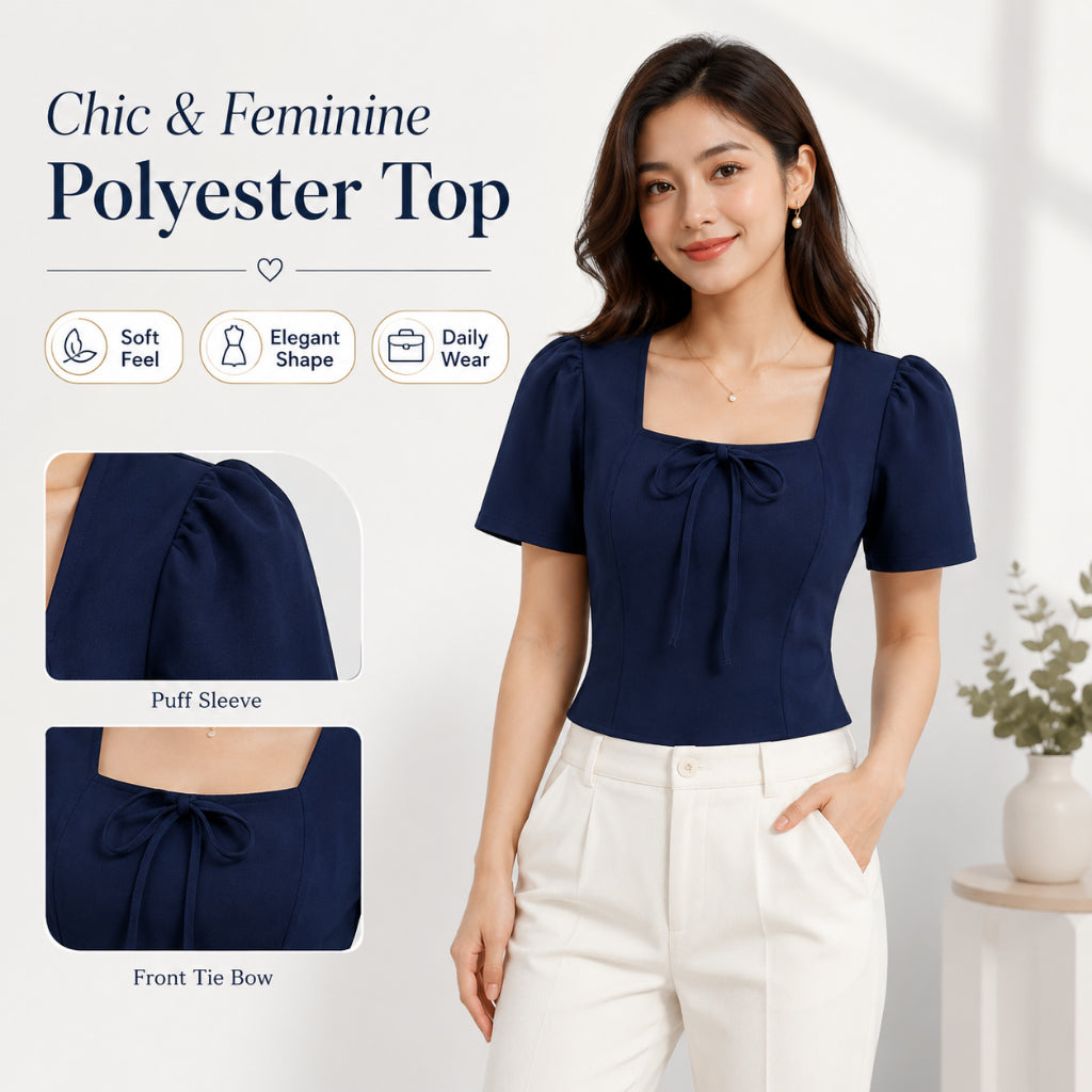 Women's Square-Neck Puff-sleeve Blouse