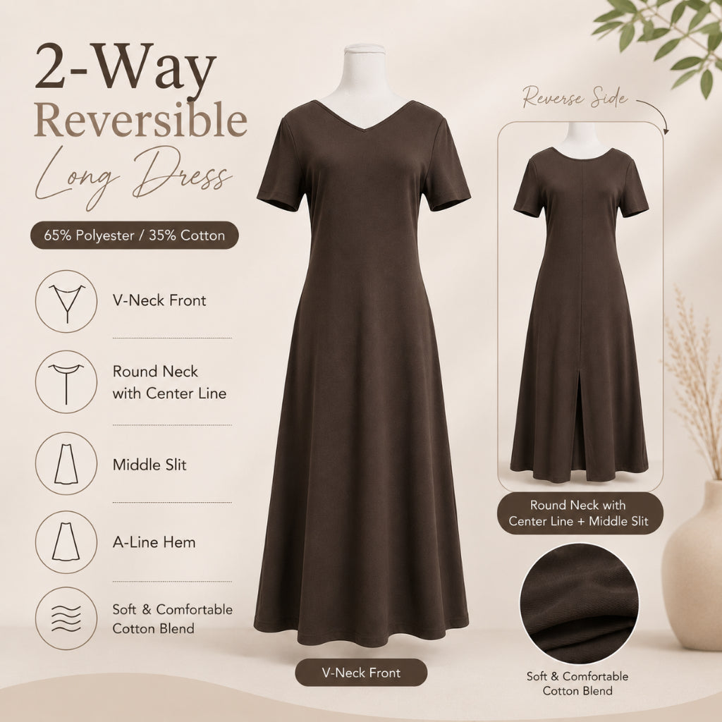 V-Neck Cotton Maxi Dress