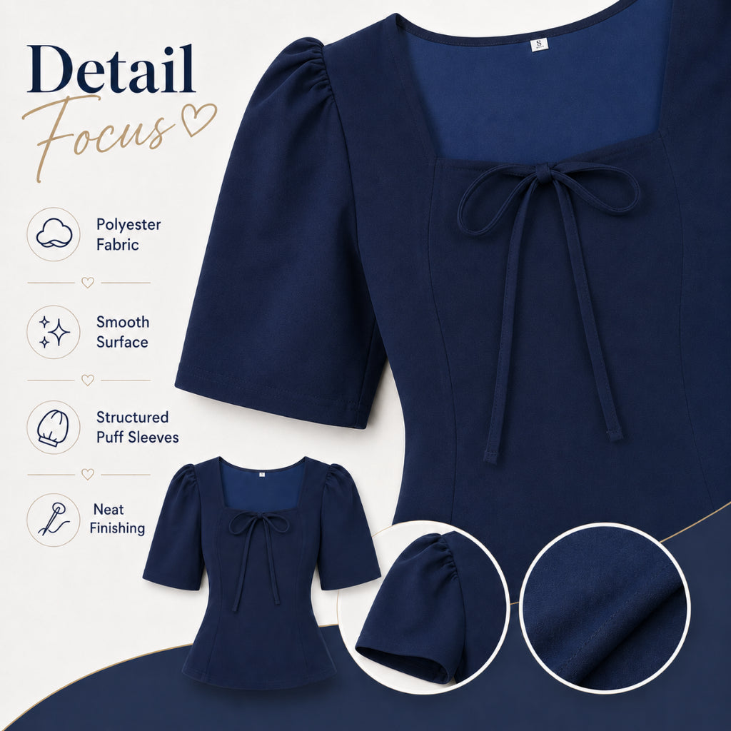 Women's Square-Neck Puff-sleeve Blouse