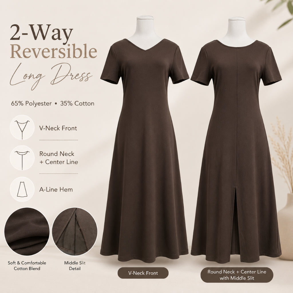 V-Neck Cotton Maxi Dress