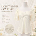 Women's Ruched Puff-sleeve T-Shirt