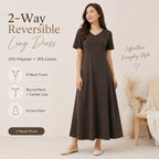 V-Neck Cotton Maxi Dress