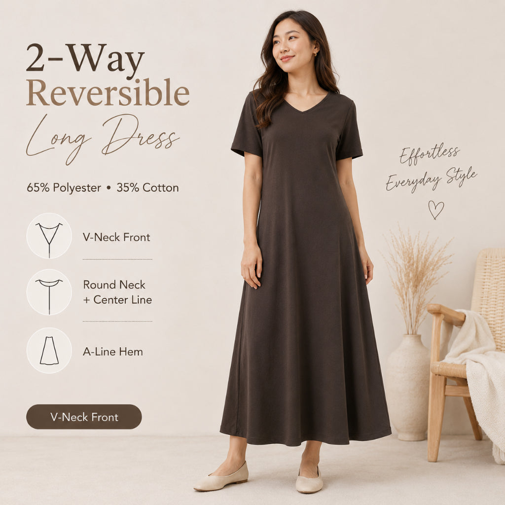 V-Neck Cotton Maxi Dress