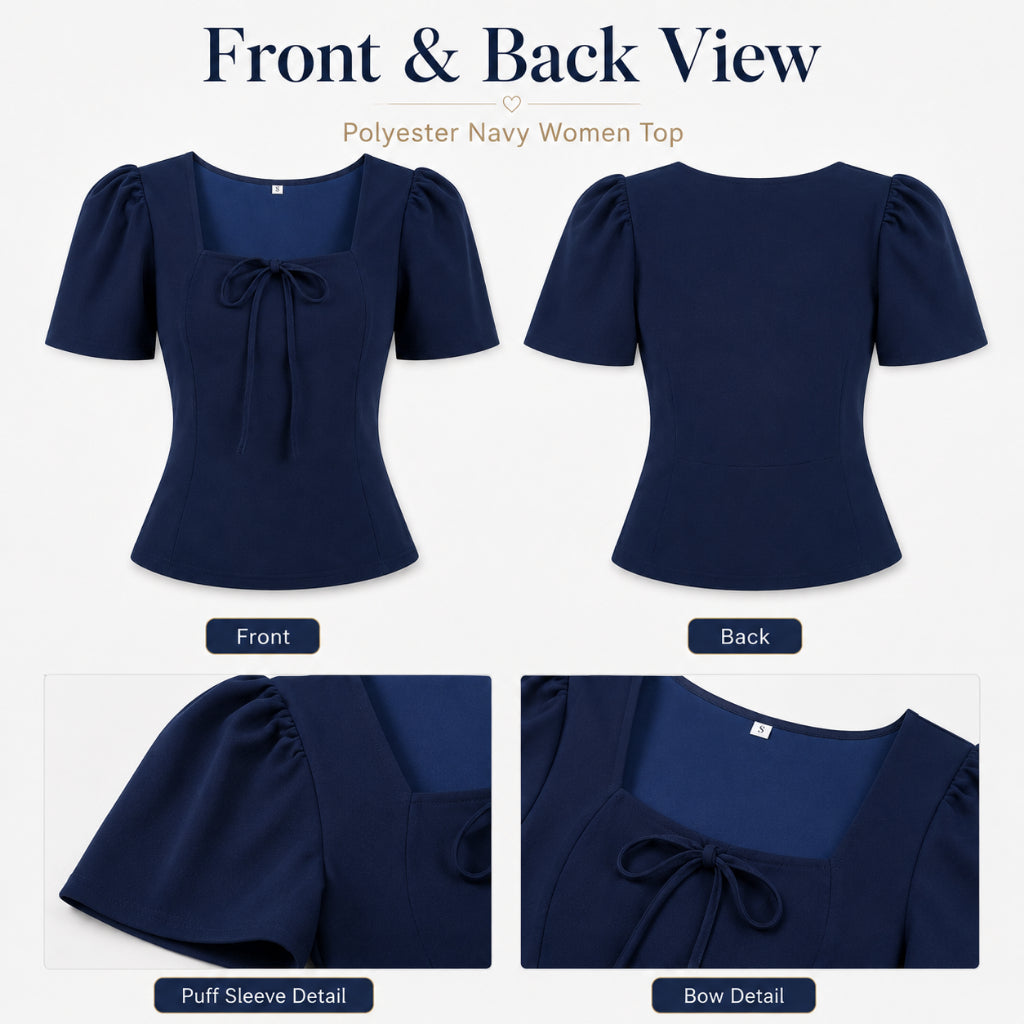 Women's Square-Neck Puff-sleeve Blouse