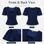 Women's Square-Neck Puff-sleeve Blouse