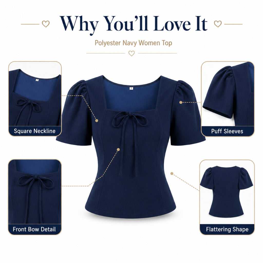 Women's Square-Neck Puff-sleeve Blouse