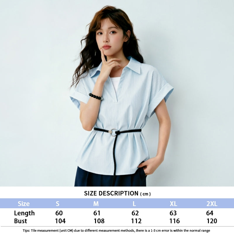 Women's V-Neck Striped Shirt