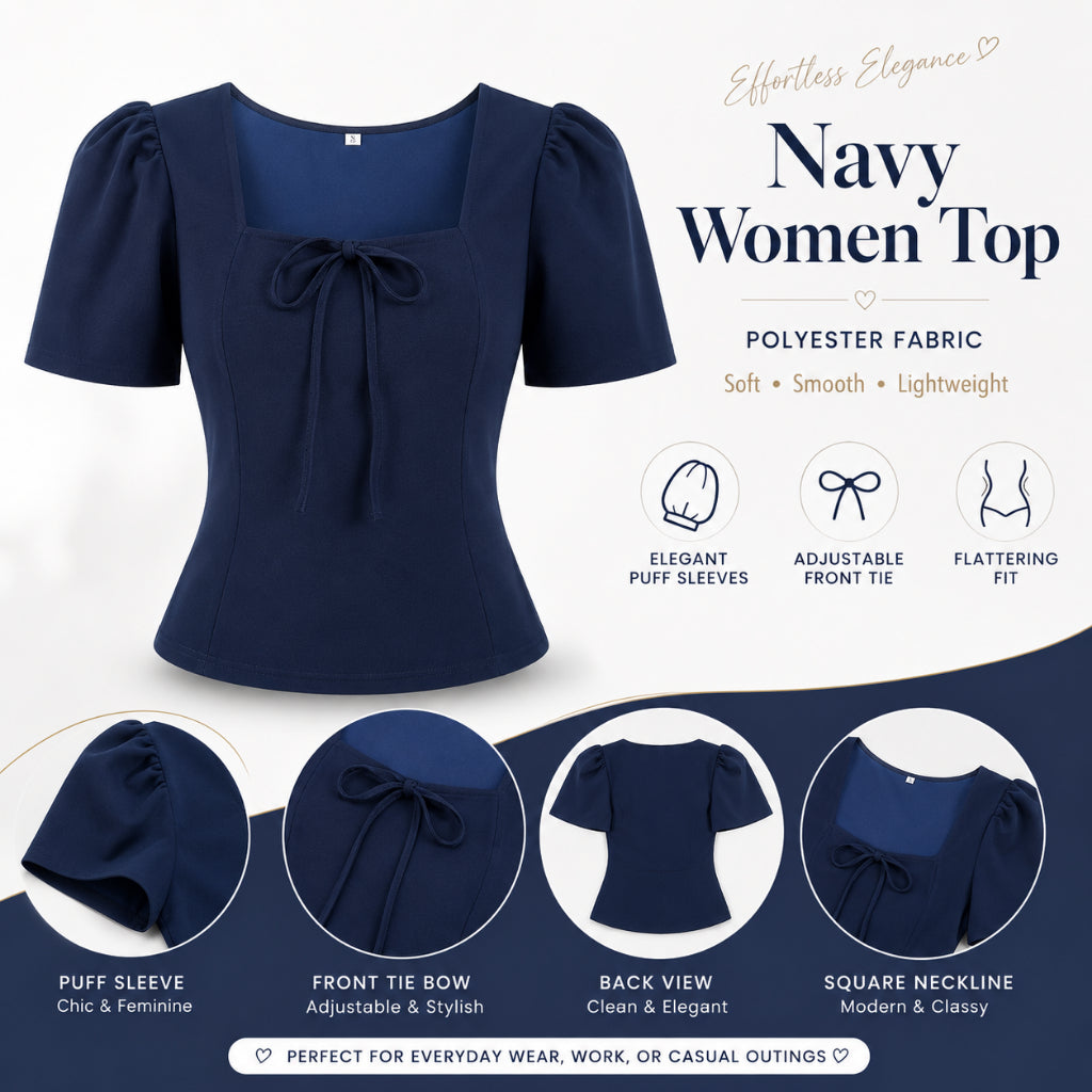 Women's Square-Neck Puff-sleeve Blouse
