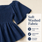 Women's High-Waist Square-Neck Blouse