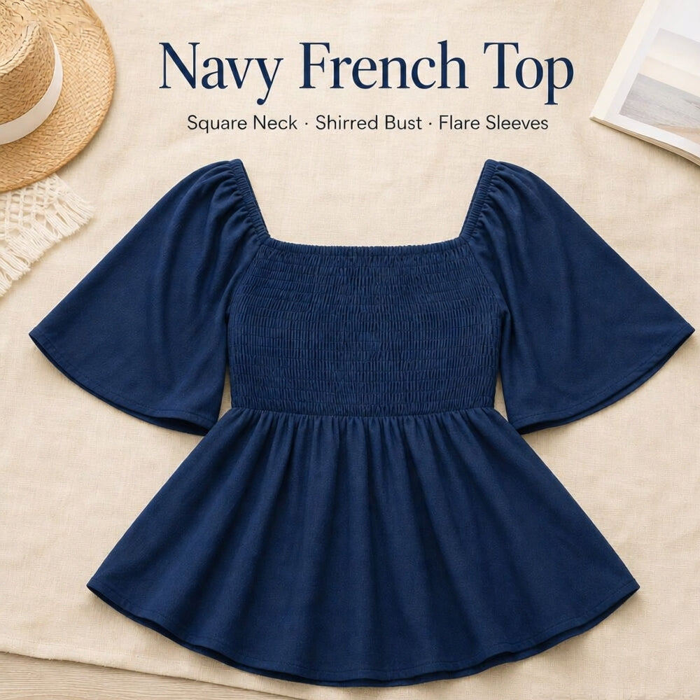 Women's High-Waist Square-Neck Blouse