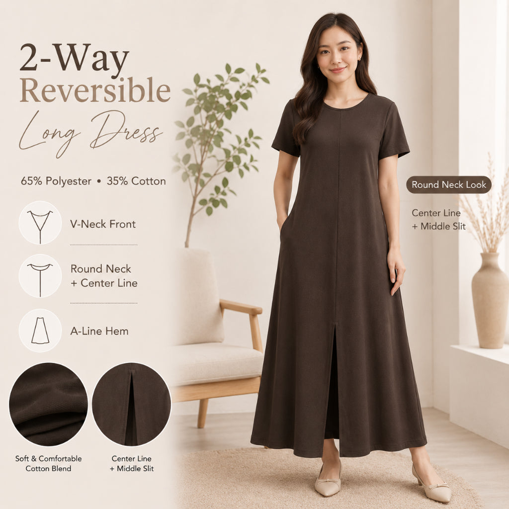 V-Neck Cotton Maxi Dress