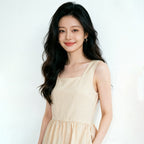 Women's Square-Neck Sleeveless Ruffle Dress