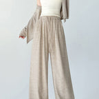Women's High-Waist Knit Wide-Leg Trousers