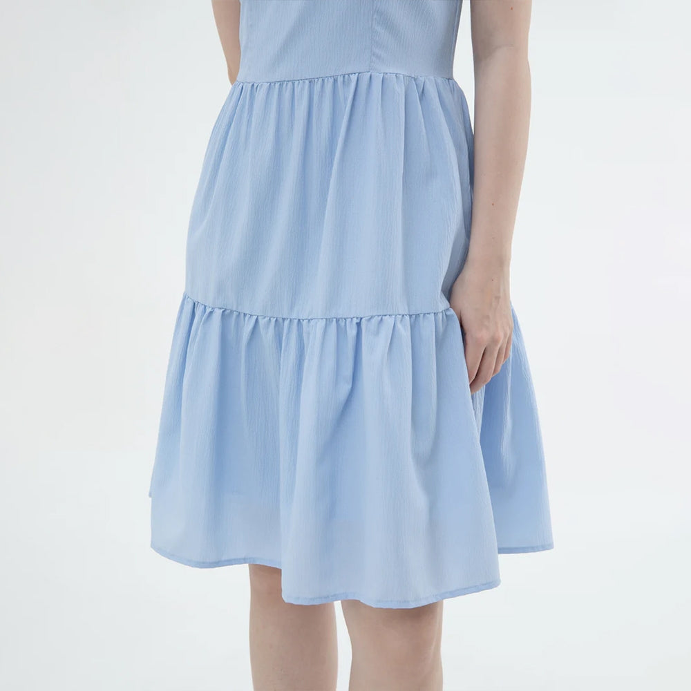 Women's Square-Neck Sleeveless Ruffle Dress