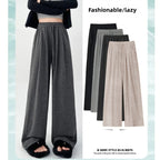 Women's High-Waist Knit Wide-Leg Trousers
