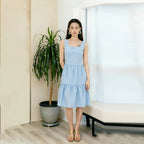 Women's Square-Neck Sleeveless Ruffle Dress